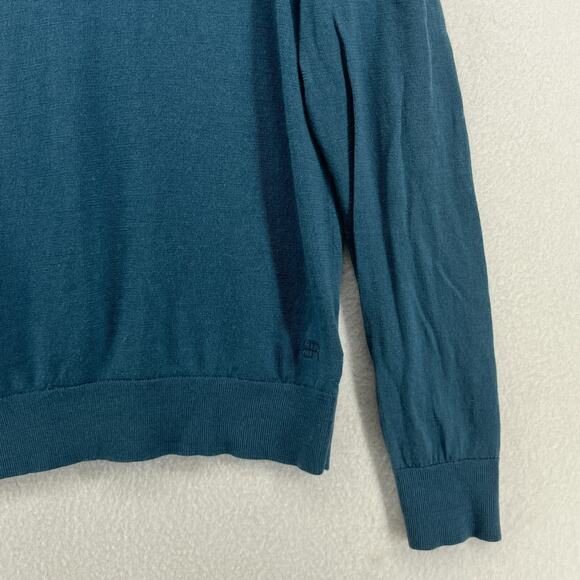 BANANA REPUBLIC Sweater Mens M 100% Merino Wool Crewneck Pullover Jumper Green - Picture 9 of 16